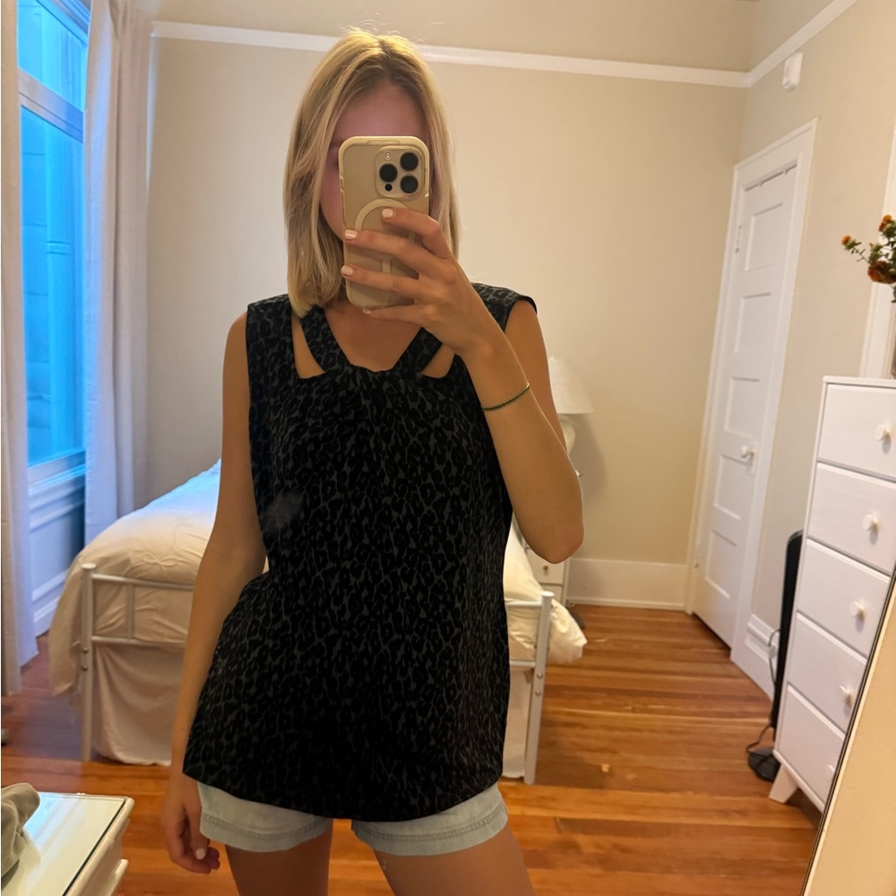 41 Hawthorn Black Animal Print Tank Top